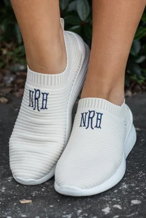 Give'em The Slip Cream White Slip On Sneakers