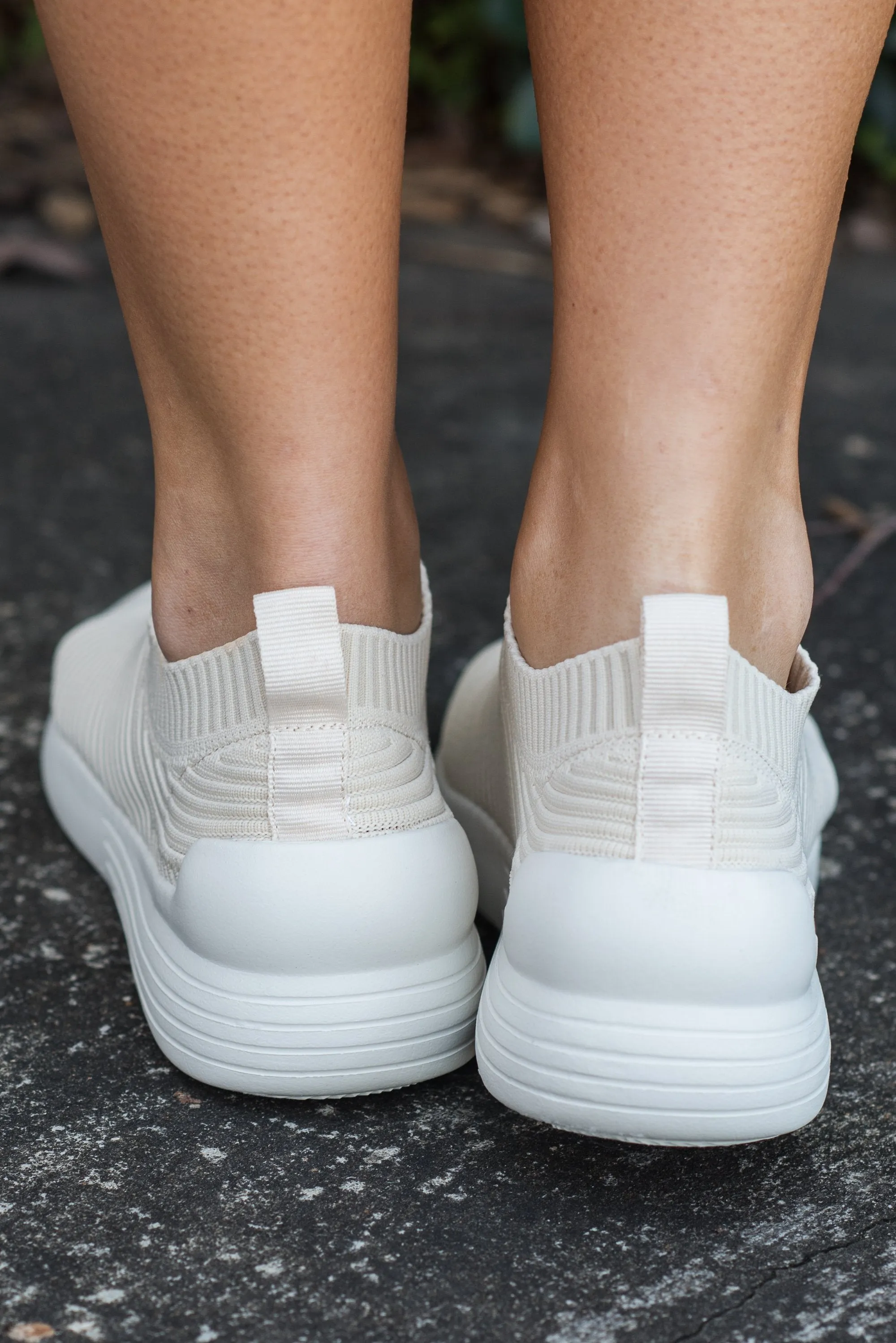 Give'em The Slip Cream White Slip On Sneakers