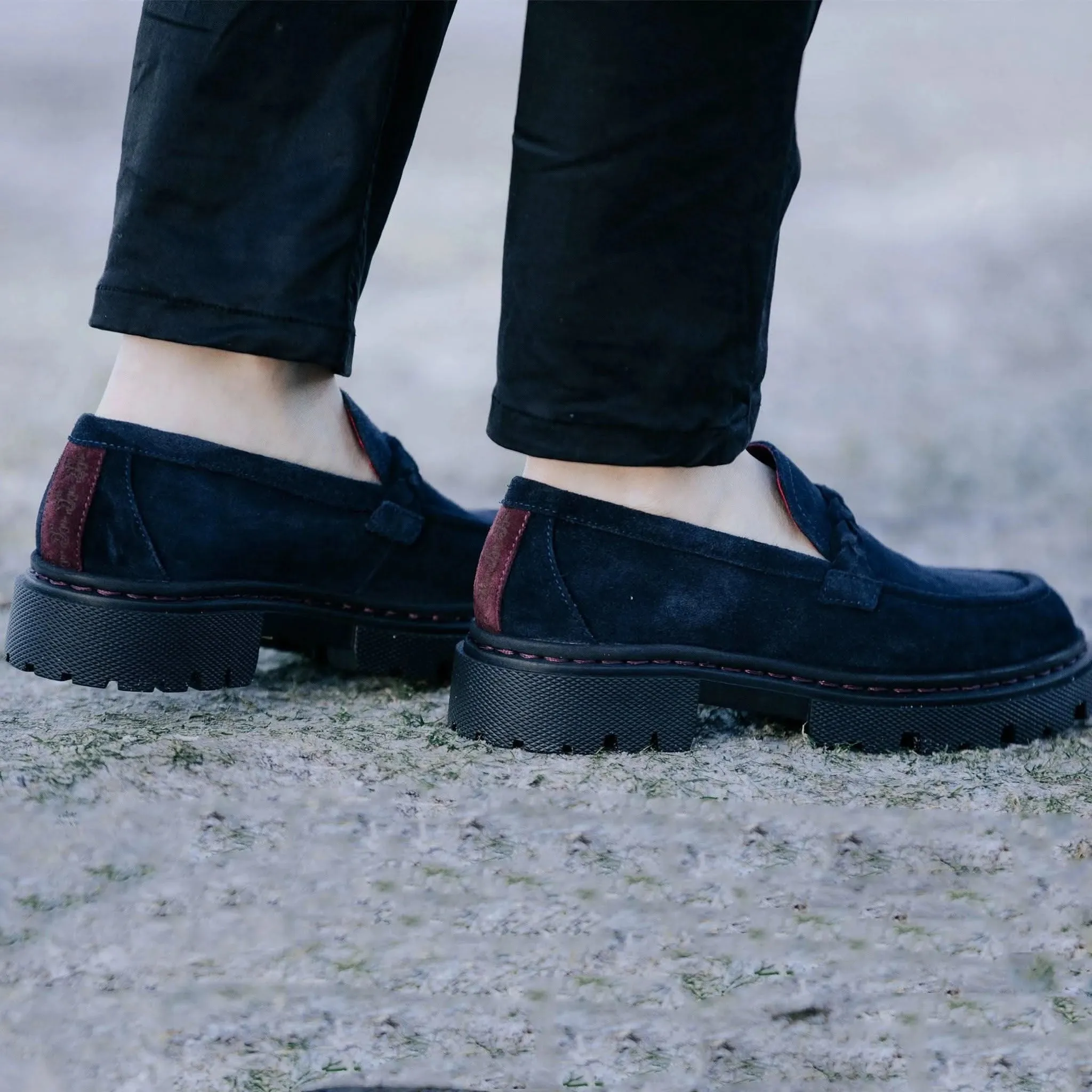 Hackney Navy Suede Loafers