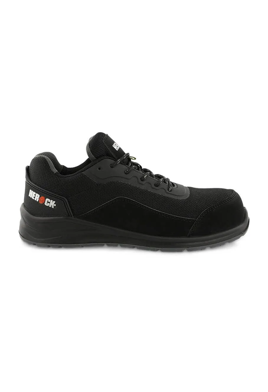 Herock&#x20;Leno&#x20;Low&#x20;Safety&#x20;Shoe&#x20;S1PS&#x20;Lightweight&#x20;-&#x20;Black&#x20;Grey