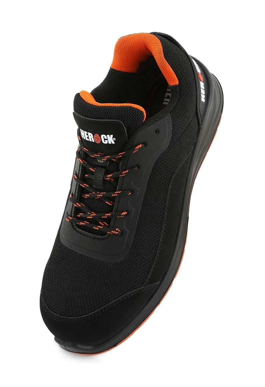 Herock&#x20;Leno&#x20;Low&#x20;Safety&#x20;Shoe&#x20;S1PS&#x20;Lightweight&#x20;-&#x20;Black&#x20;Orange