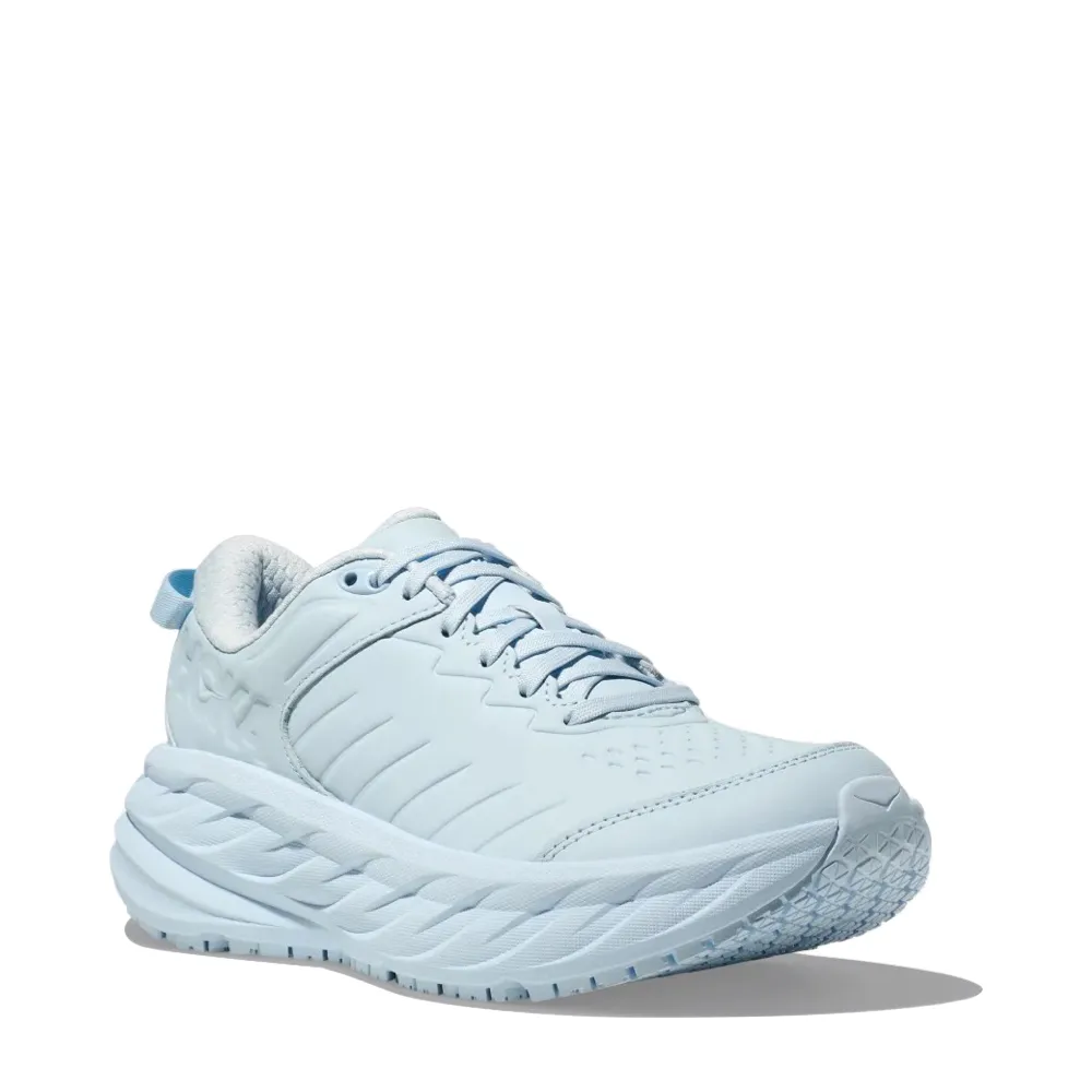 Hoka Women's Bondi SR Water Resistant Slip Resistant Leather Sneaker in Ice Water Blue