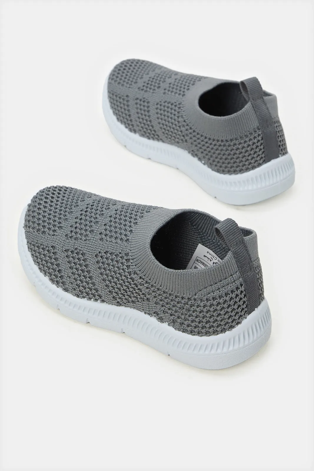 Infant Boys Grey Flyknit Slip-On