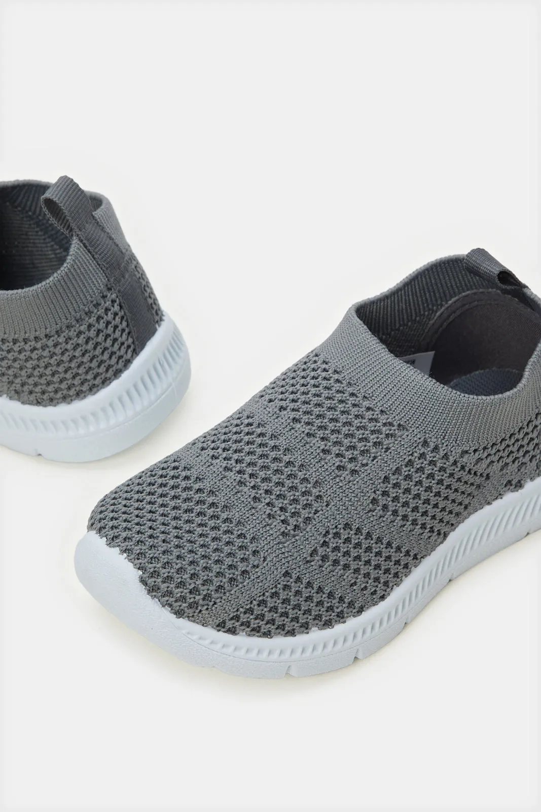 Infant Boys Grey Flyknit Slip-On