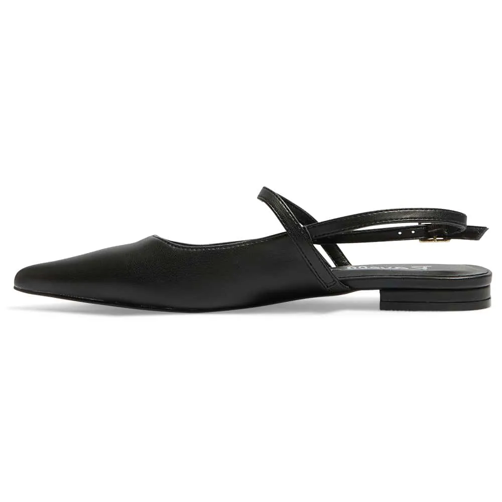 Katie Flat in Black Smooth