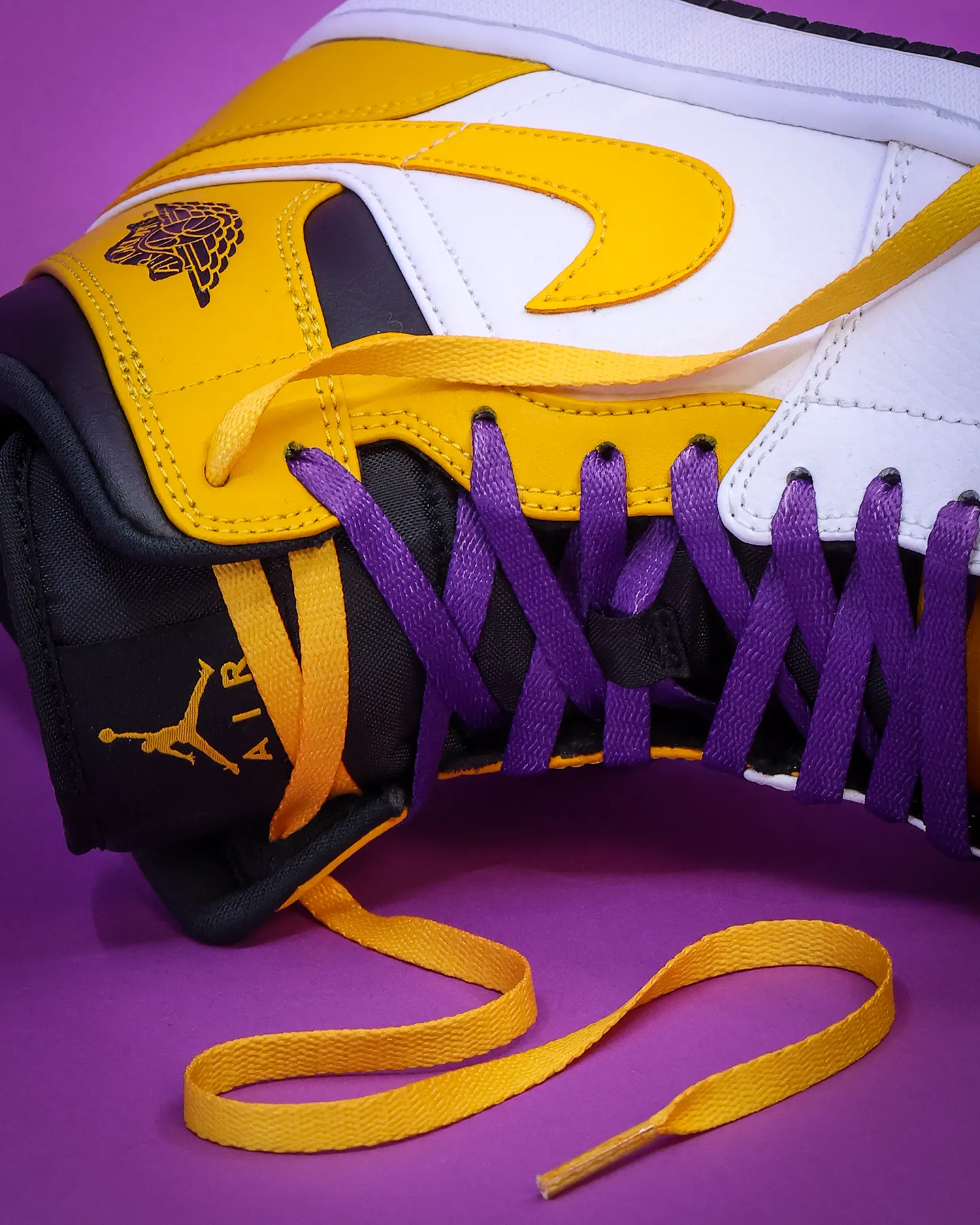 Lacespace Jordan Two Tone Laces Gold/Purple