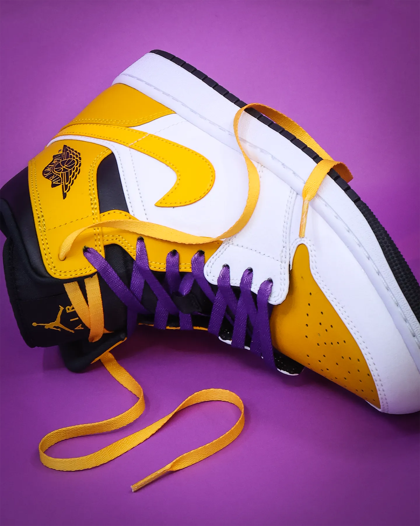 Lacespace Jordan Two Tone Laces Gold/Purple