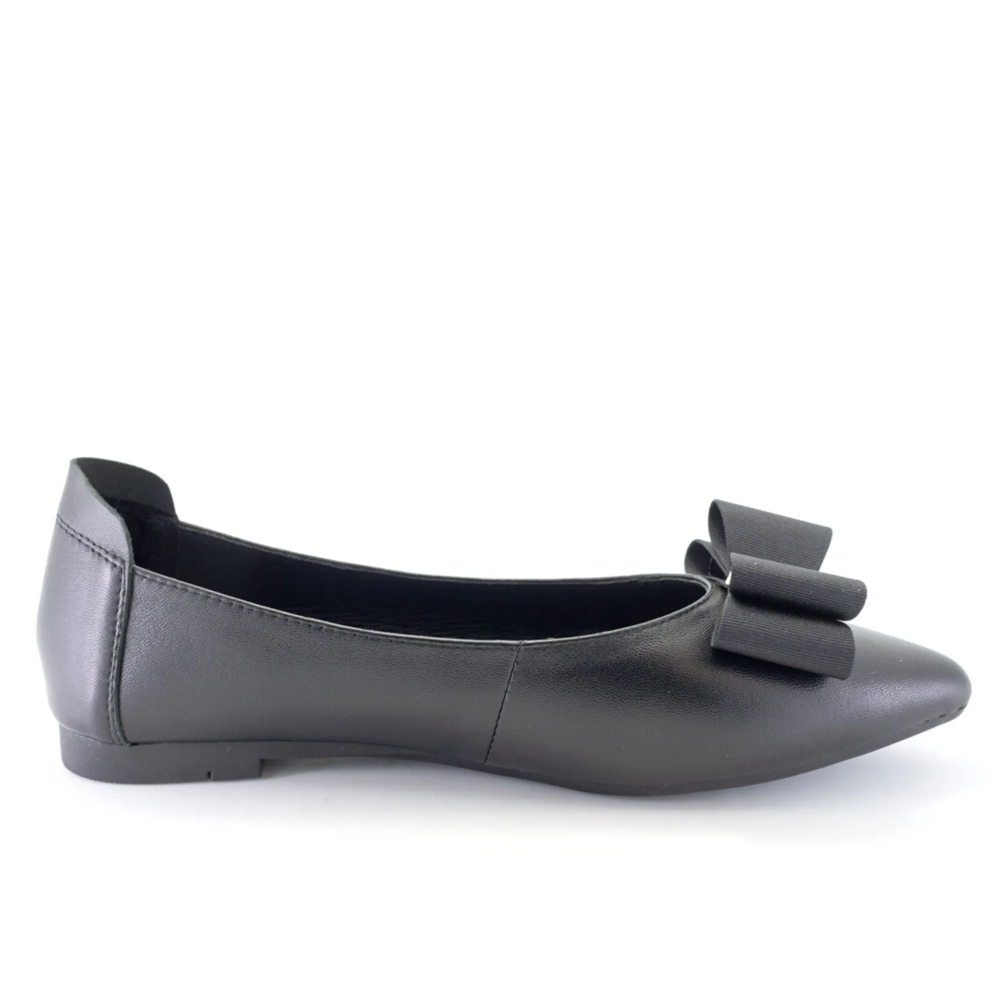 Leather flats with Shantong layered ribbon - 70031