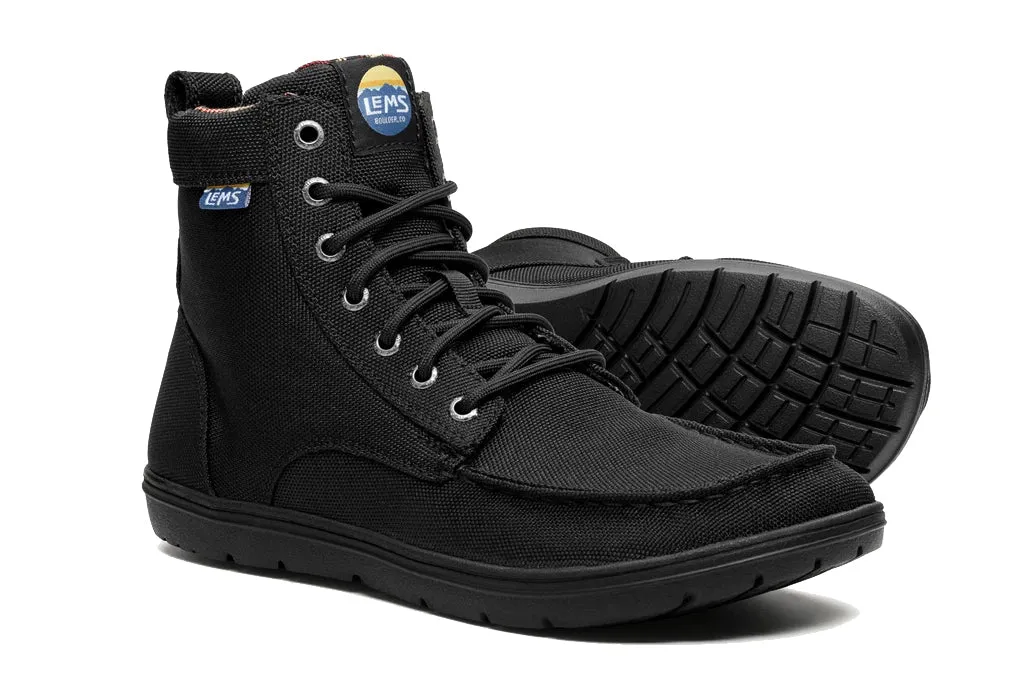 Lems Boulder Boot UK Sizes - Black VEGAN