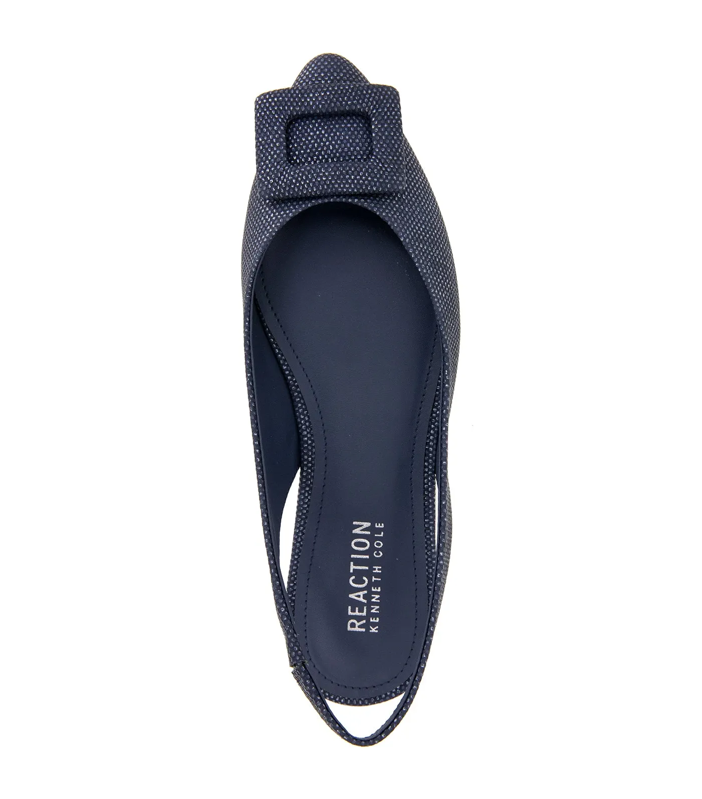 Linton Buckle Slingback Flat Denim Weave