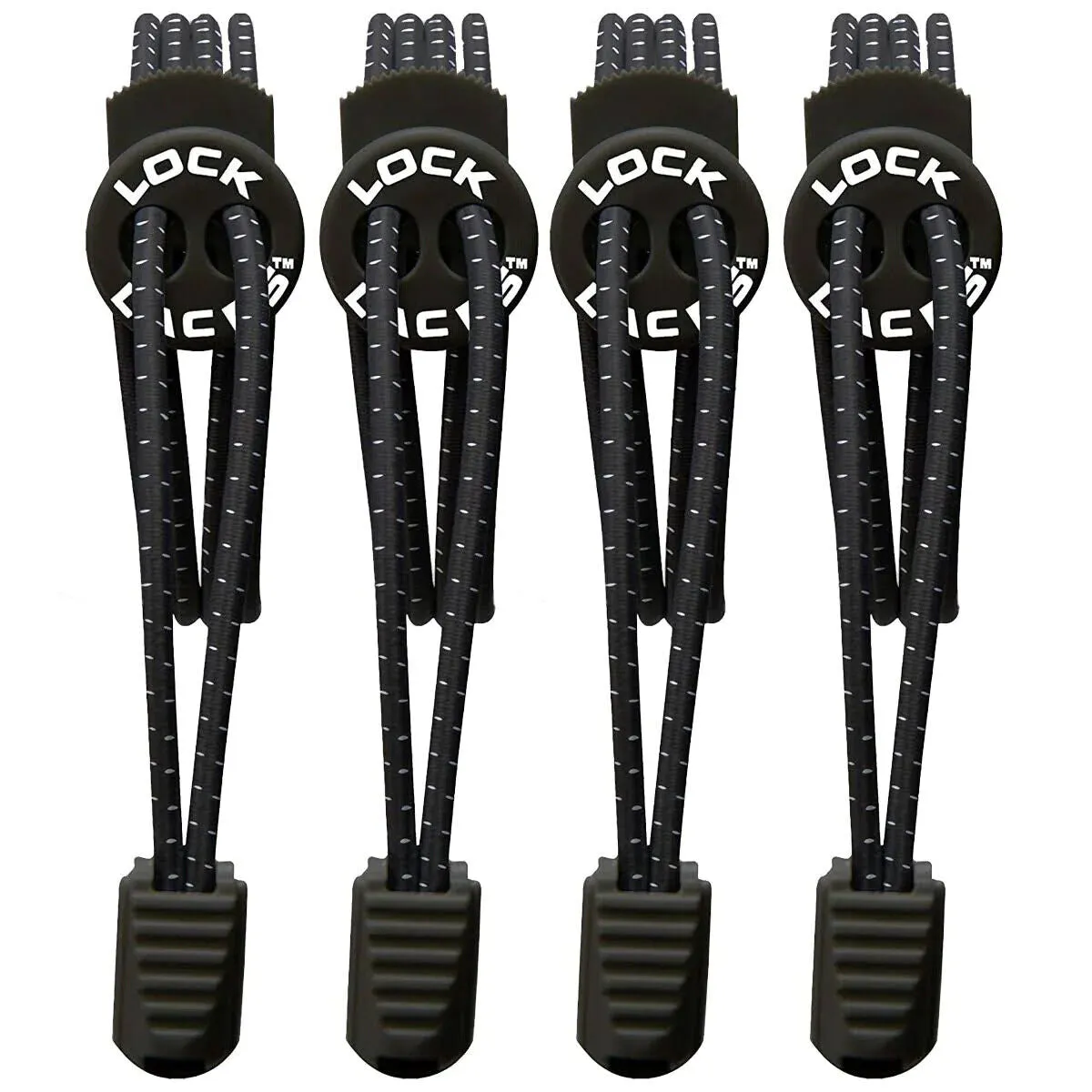 Lock Laces Elastic No Tie Shoe Laces - 2 Pack - Black