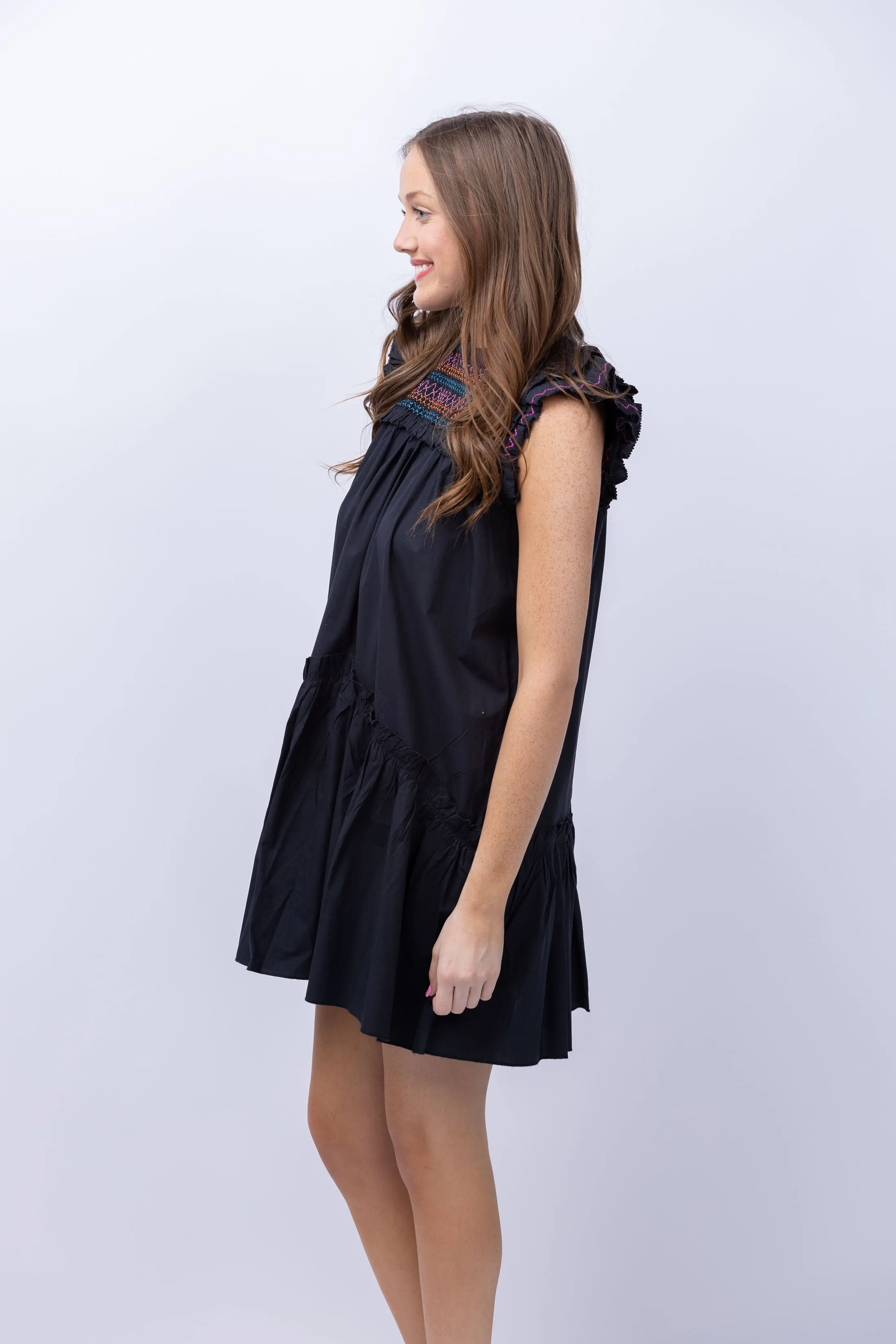 Love The Label Poppy Dress in Black Multi