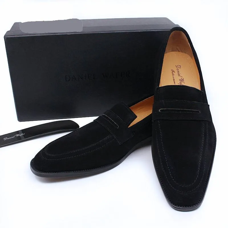 Luxury Men Suede Leather Slip On Monocolor Loafers