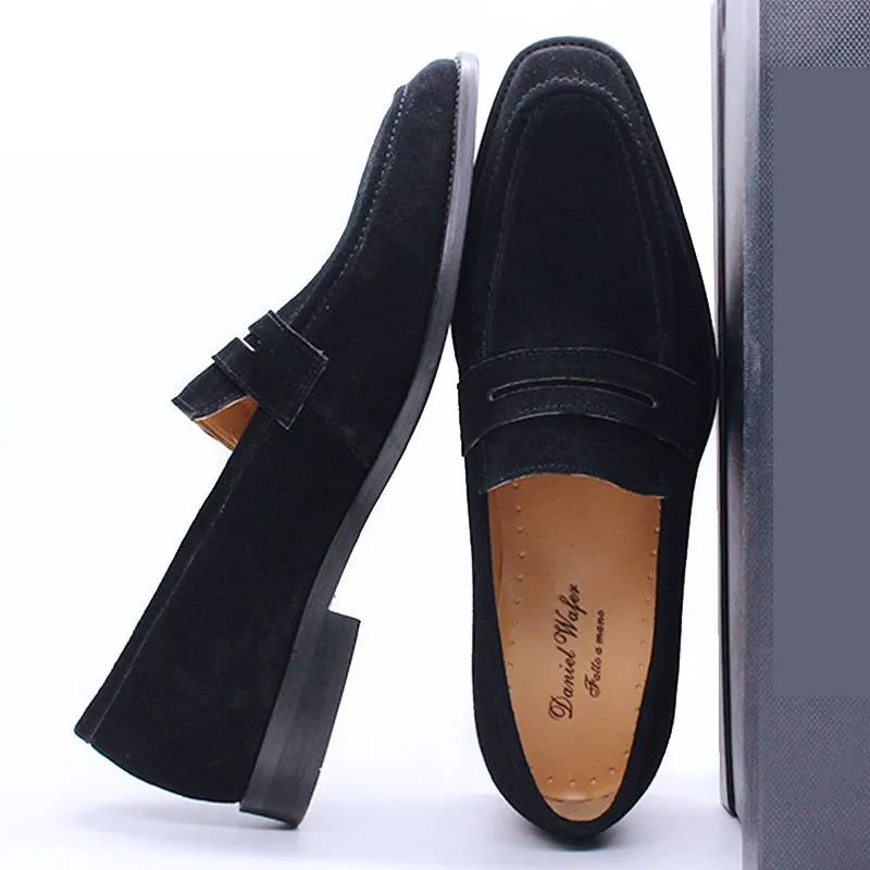 Luxury Men Suede Leather Slip On Monocolor Loafers