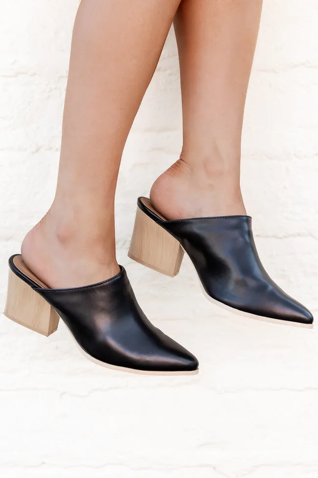 Madison Black Pointed Toe Heeled Mules FINAL SALE