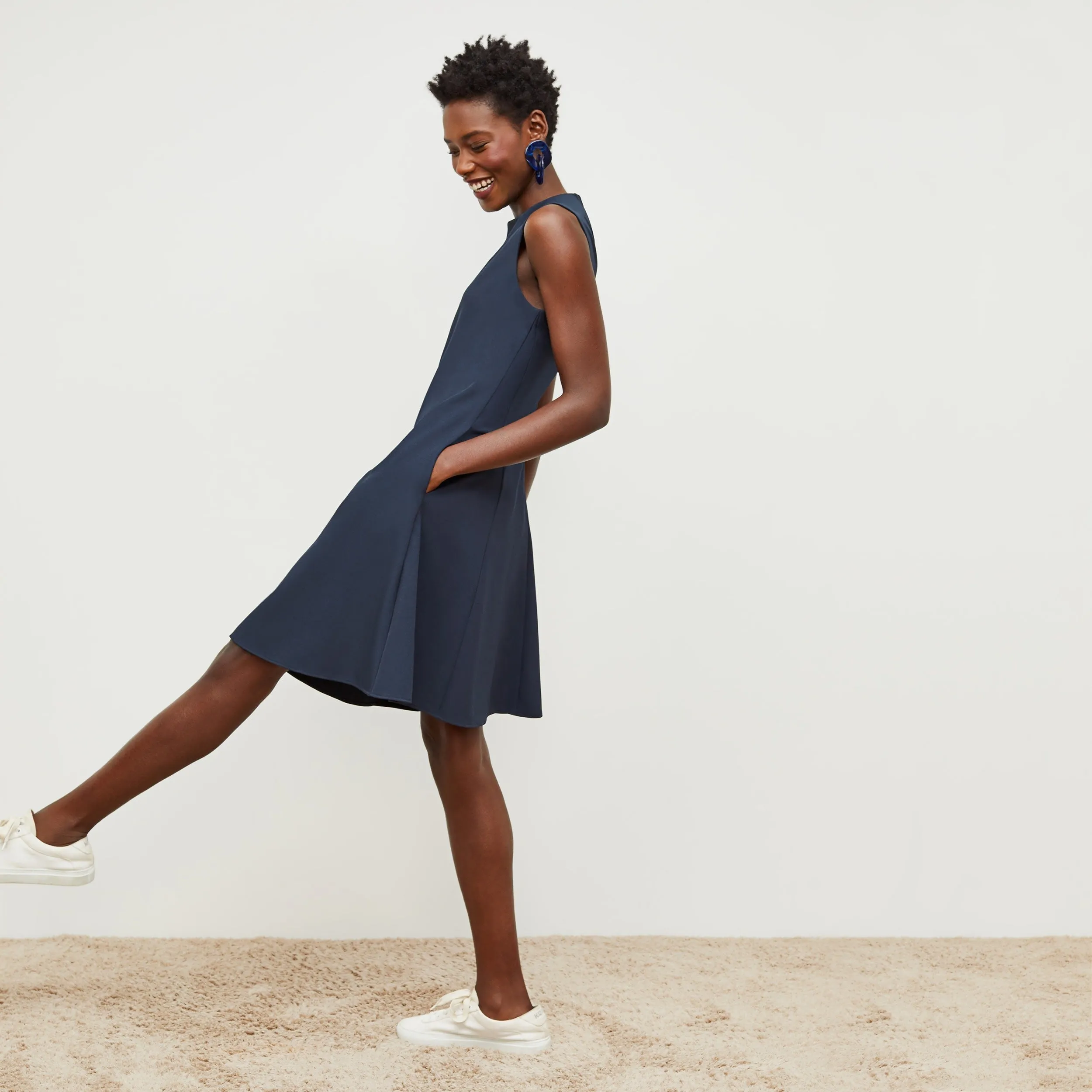 Malala Dress - Recycled WonderTex :: Dark Navy