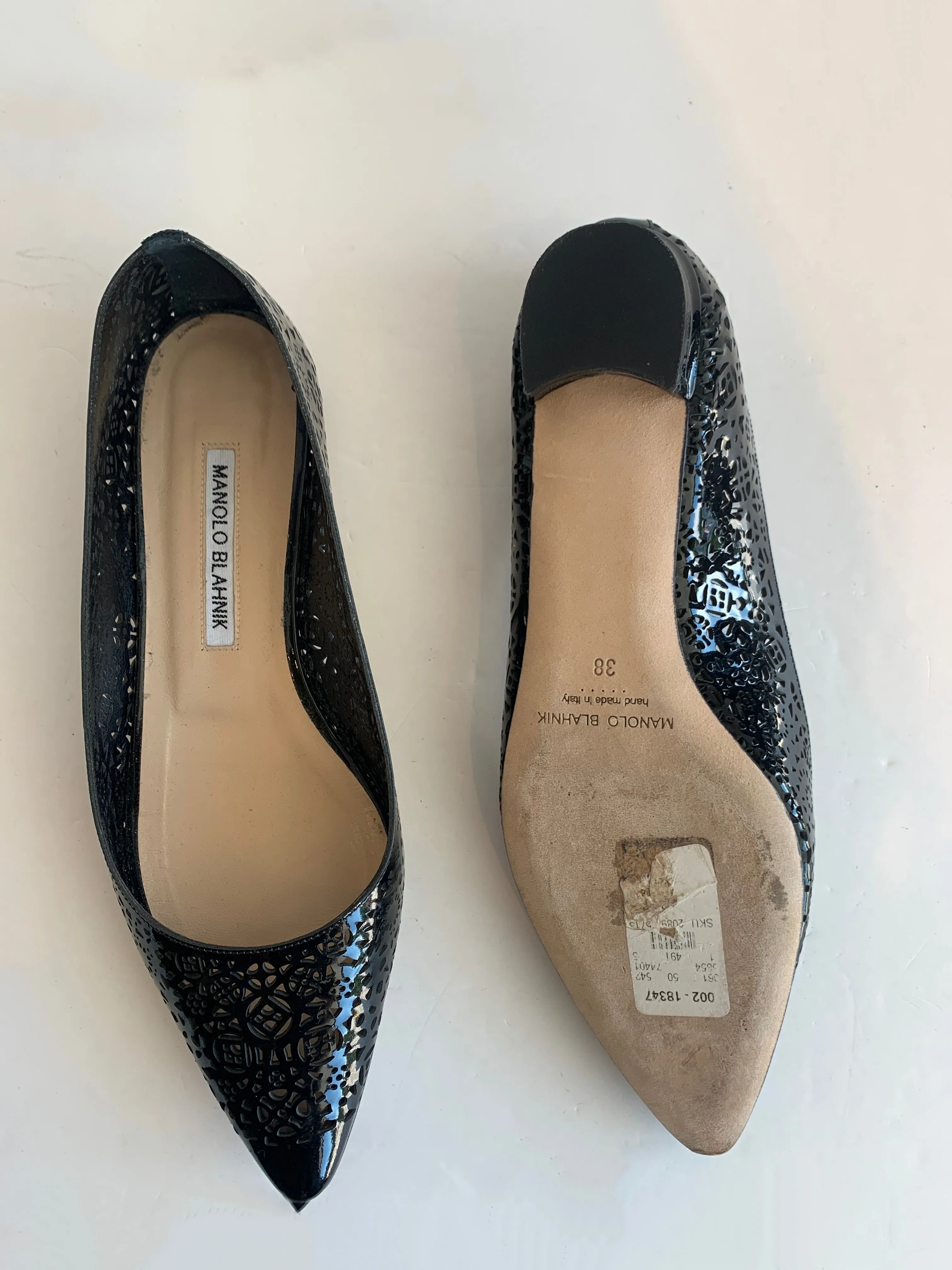 Manolo Blahnik Laser Cut Flats