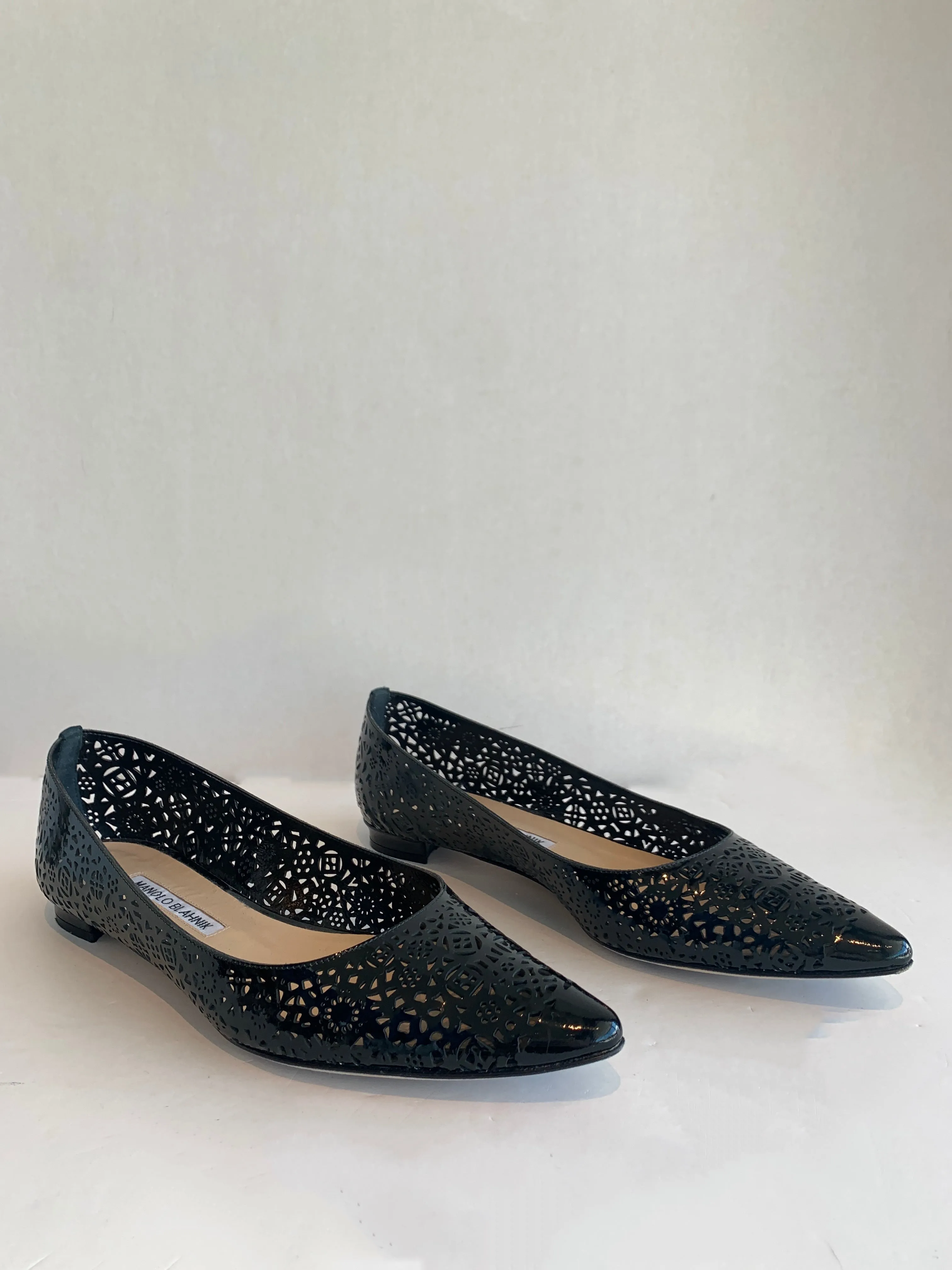 Manolo Blahnik Laser Cut Flats