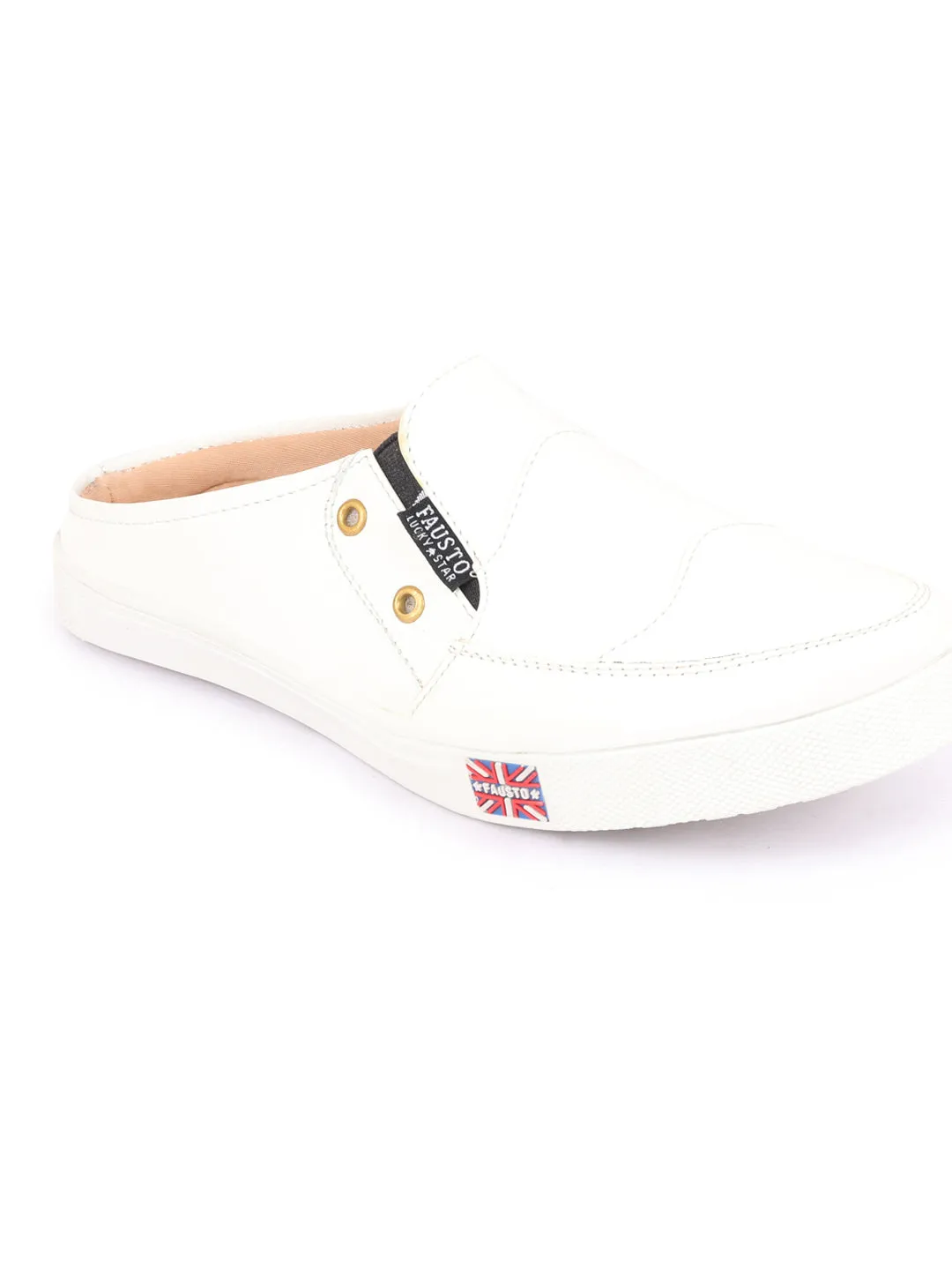 Men White Casual Slip-On Shoes