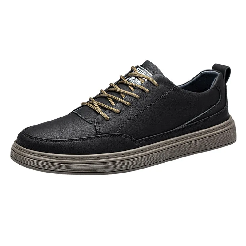 Men's Casual Shoes Lace Up Leather Breathable Hole Design Without Breathable Hole Design Comfortable Breathable Lightweight Fashion Sneakers