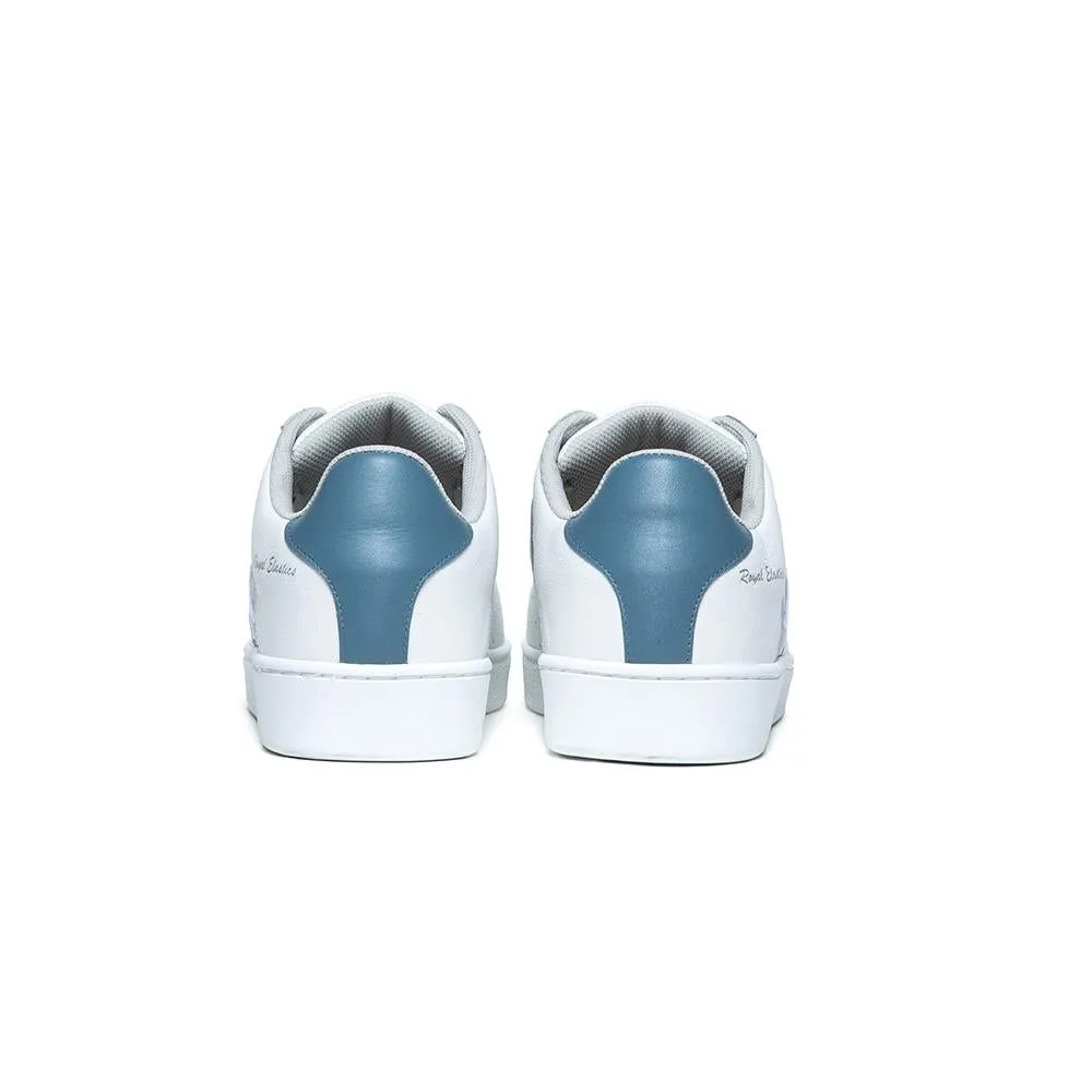 Men's Icon White Blue Logo Leather Sneakers 01912-085