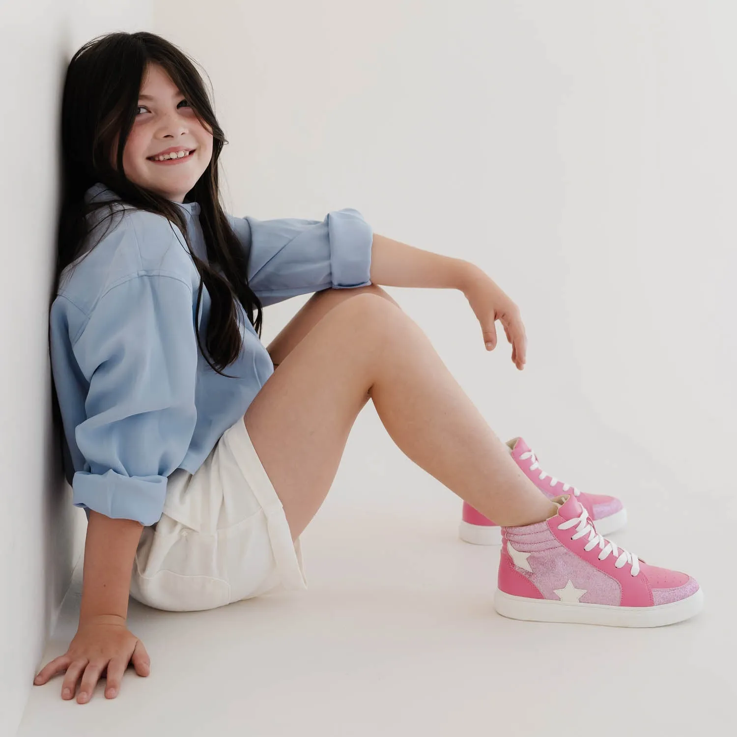 Miss Hannah Sneaker In Hot Pink - Kids