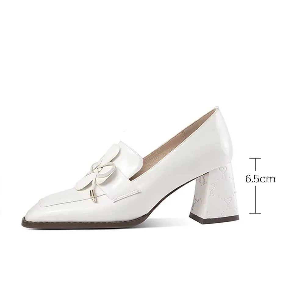 Modish Bow Fashion Slip On Low-med Heels