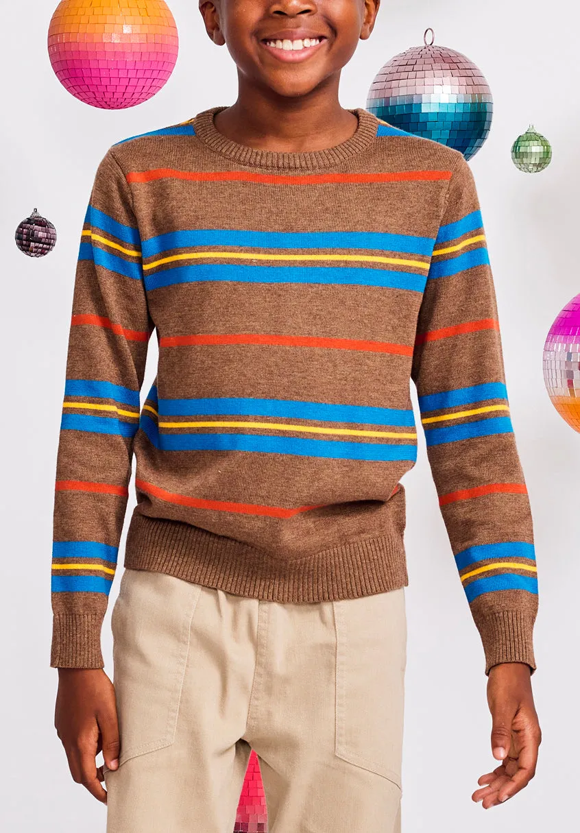 Multi Stripe Crewneck Sweater