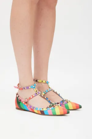 Multicolour Rainbow Rockstud Flat