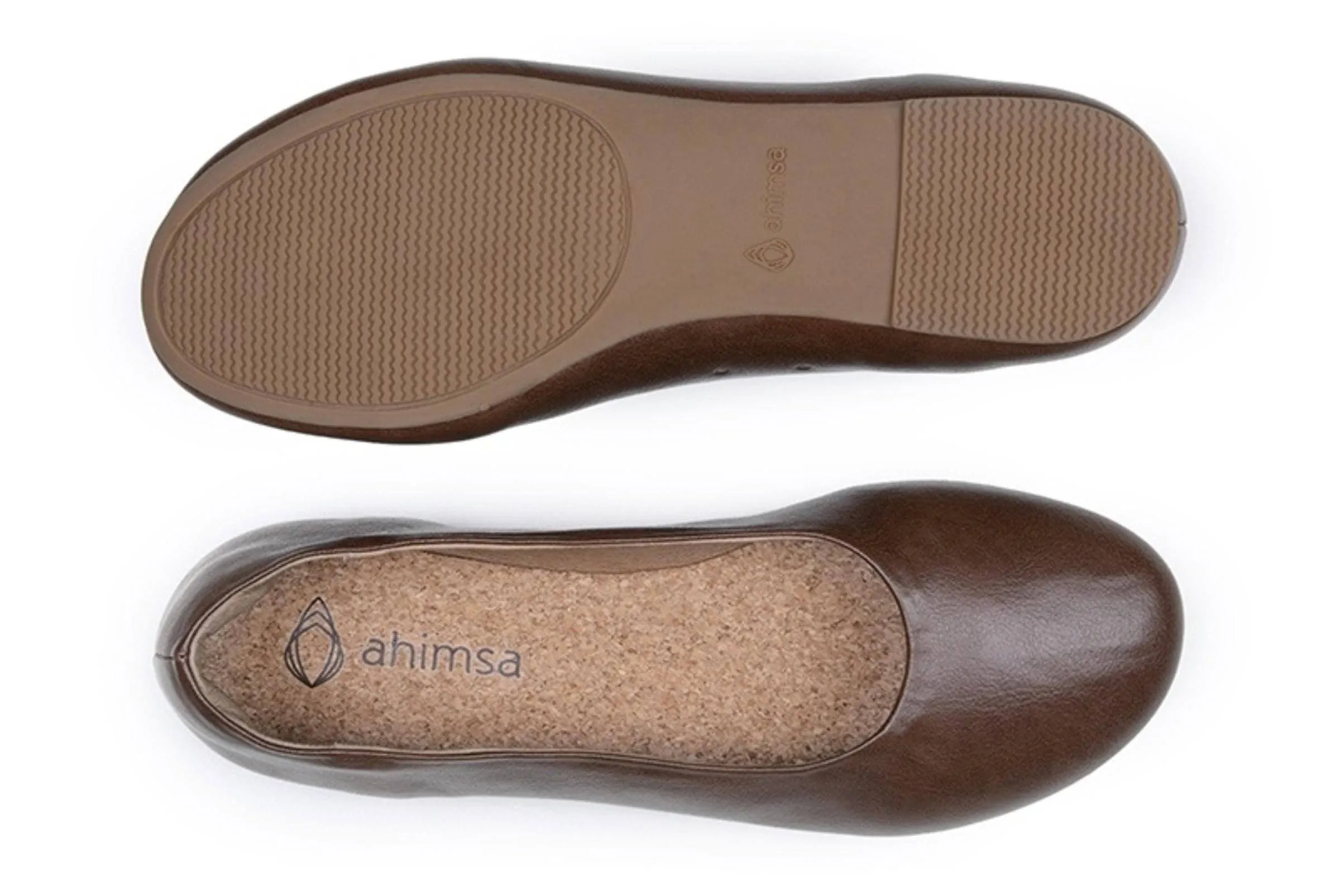 'Nelita' vegan women's flat by Ahimsa - cognac