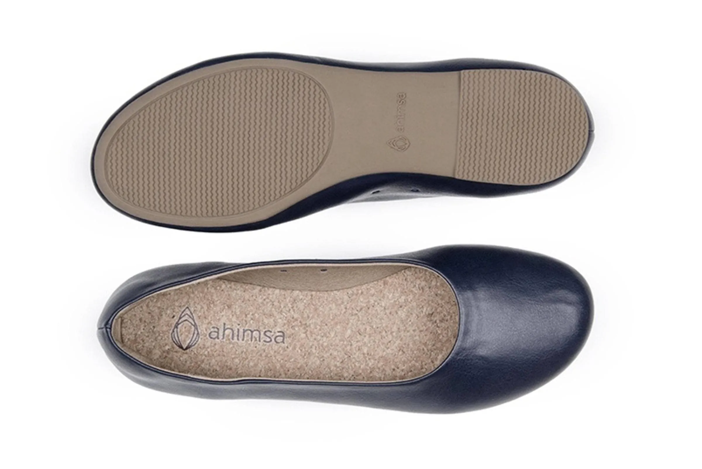 'Nelita' vegan women's flat by Ahimsa - navy