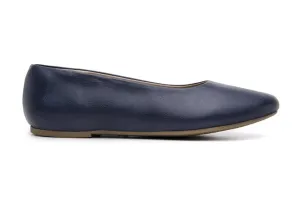 'Nelita' vegan women's flat by Ahimsa - navy