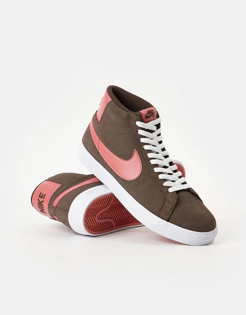 Nike SB Zoom Blazer Mid Skate Shoes - Baroque Brown/Adobe-Baroque Brown-White