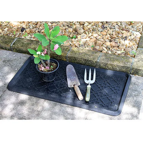 OnlyMat Elegant Black Rubber Boot Tray Mat for your Entrance - Indoor / Outdoor, Waterproof