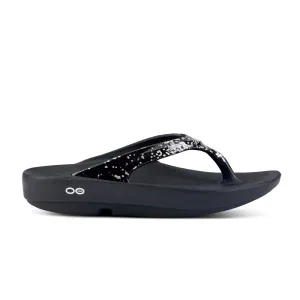 'OOFOS' Women's OOlala Thong Limited Edition - Black / Champagne Pop