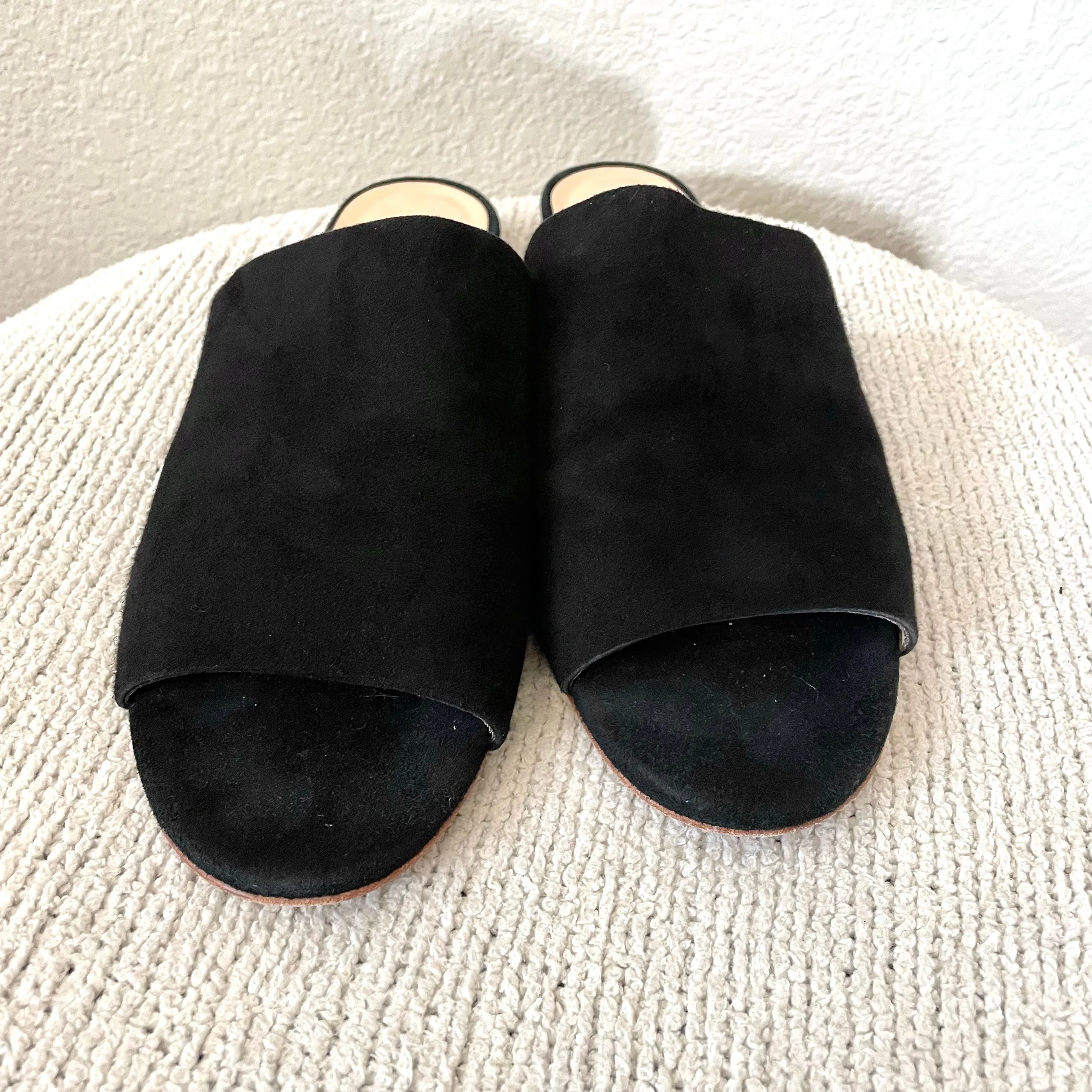 Open Toe Suede Flats