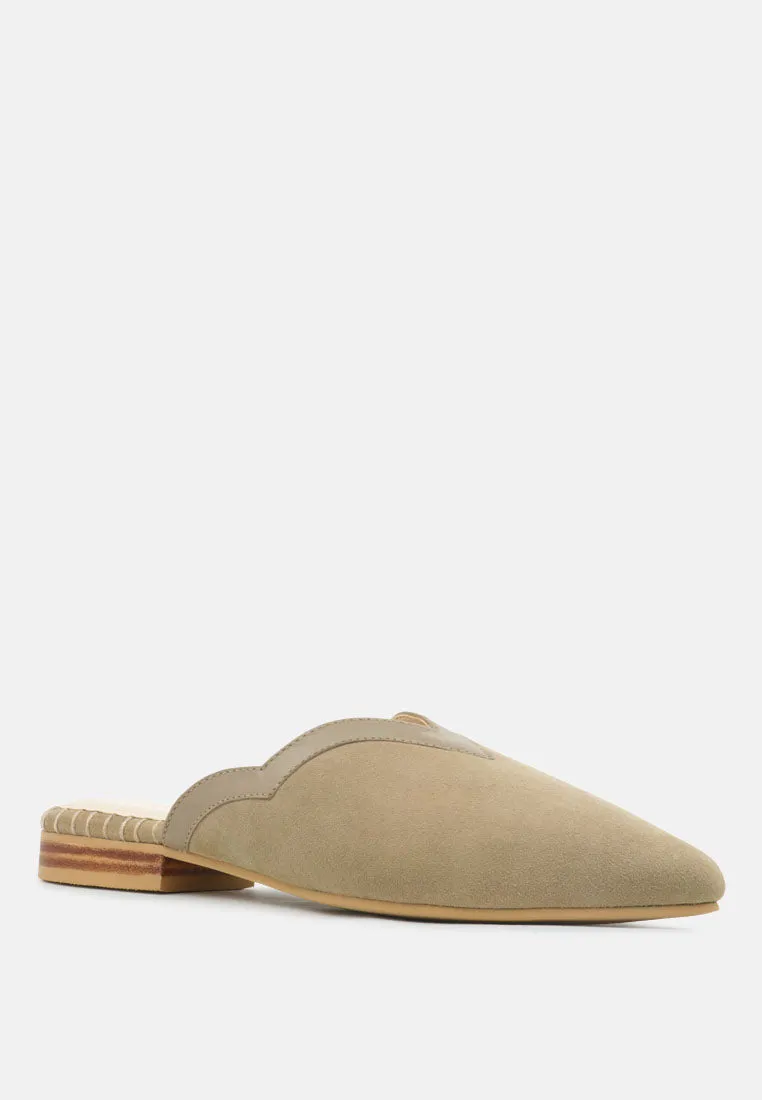 ORLA Taupe Classic Suede Walking Mules