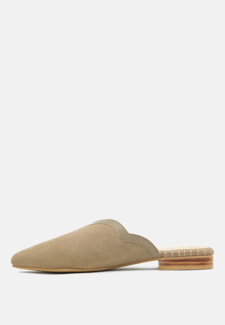 ORLA Taupe Classic Suede Walking Mules