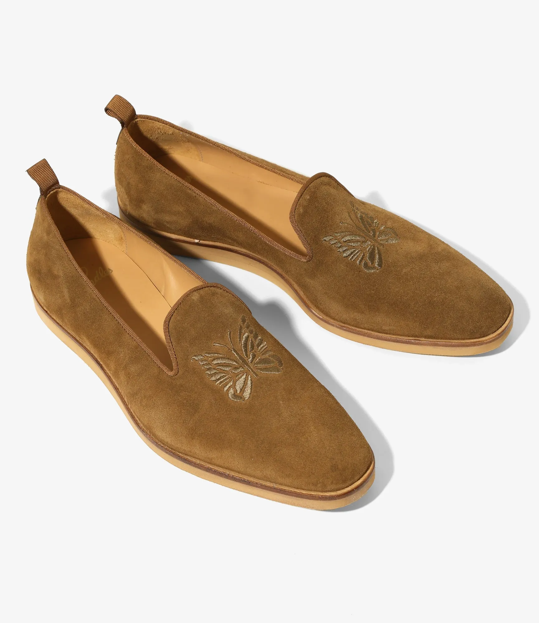 Papillon Emb. Slip-on - Brown - Suede