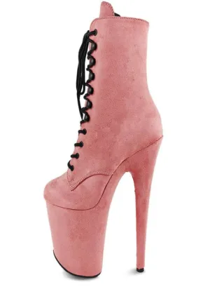 Pink High-heeled Pole Dance Shoes with 20cm Heel and Waterproof Platform