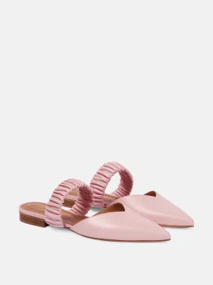 Pink leather flats