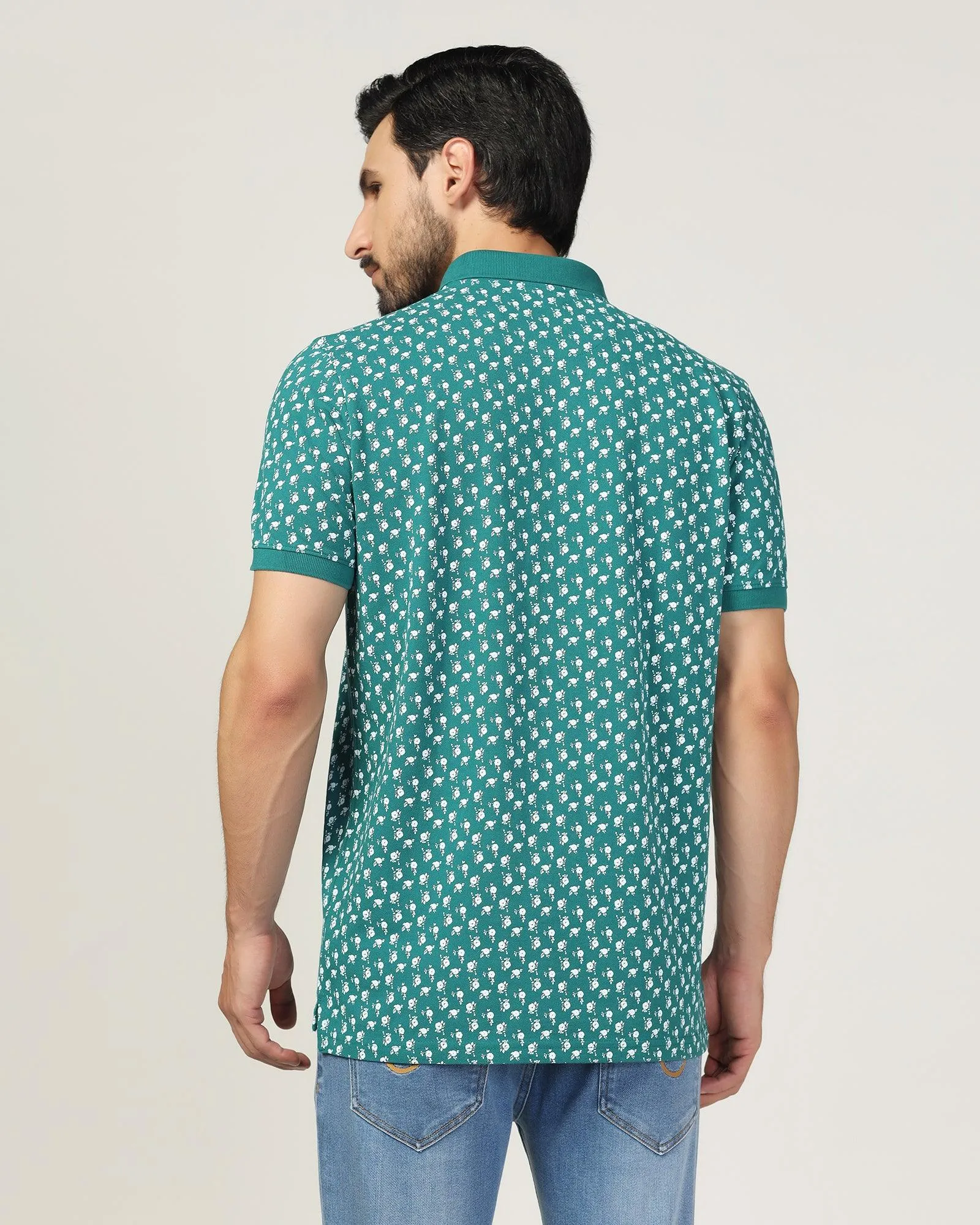 Polo Teal Green Printed T-Shirt - Loki