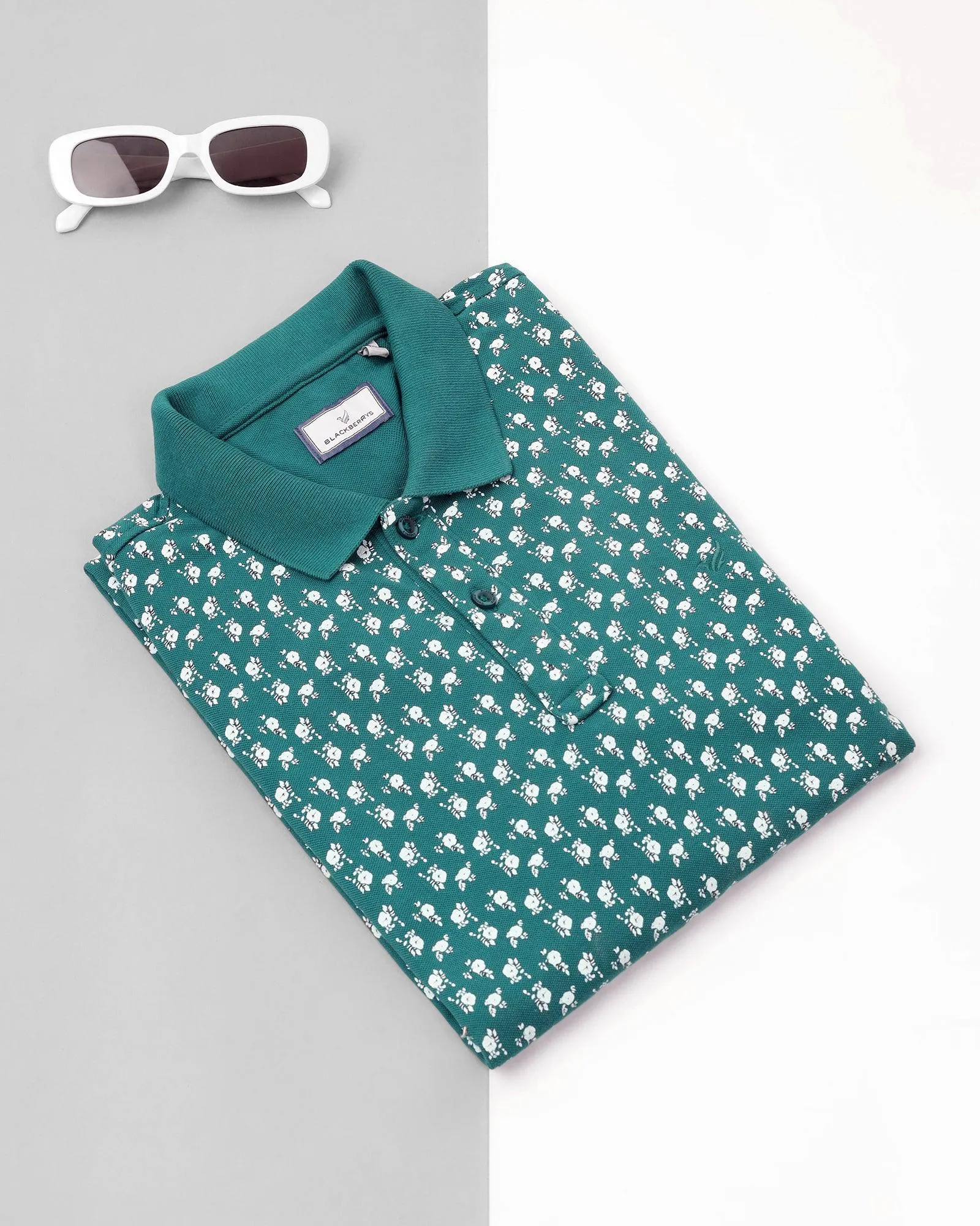 Polo Teal Green Printed T-Shirt - Loki