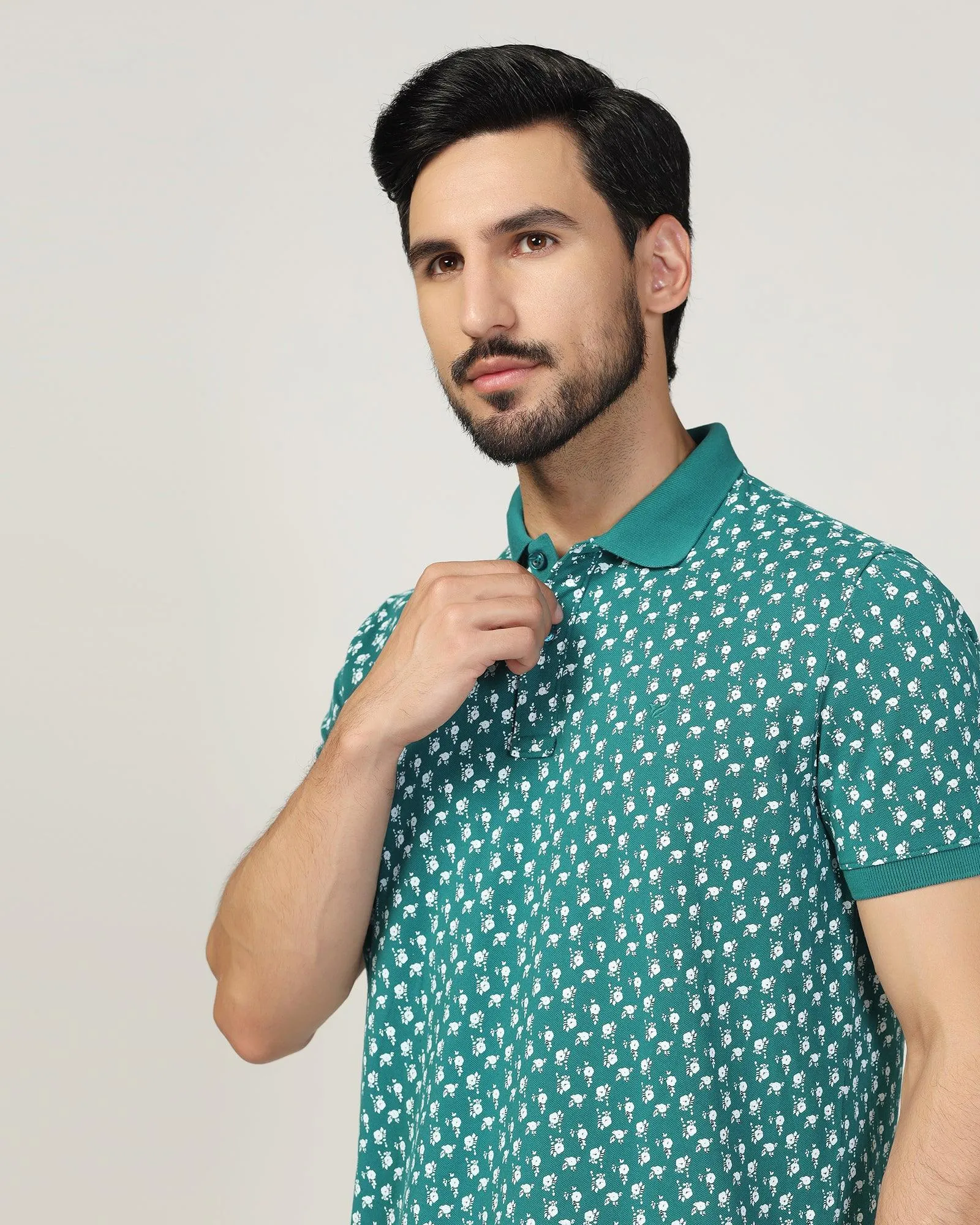 Polo Teal Green Printed T-Shirt - Loki