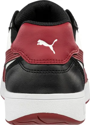 Puma Safety Mens Frontcourt Low AST Black/White/Red Leather Work Shoes