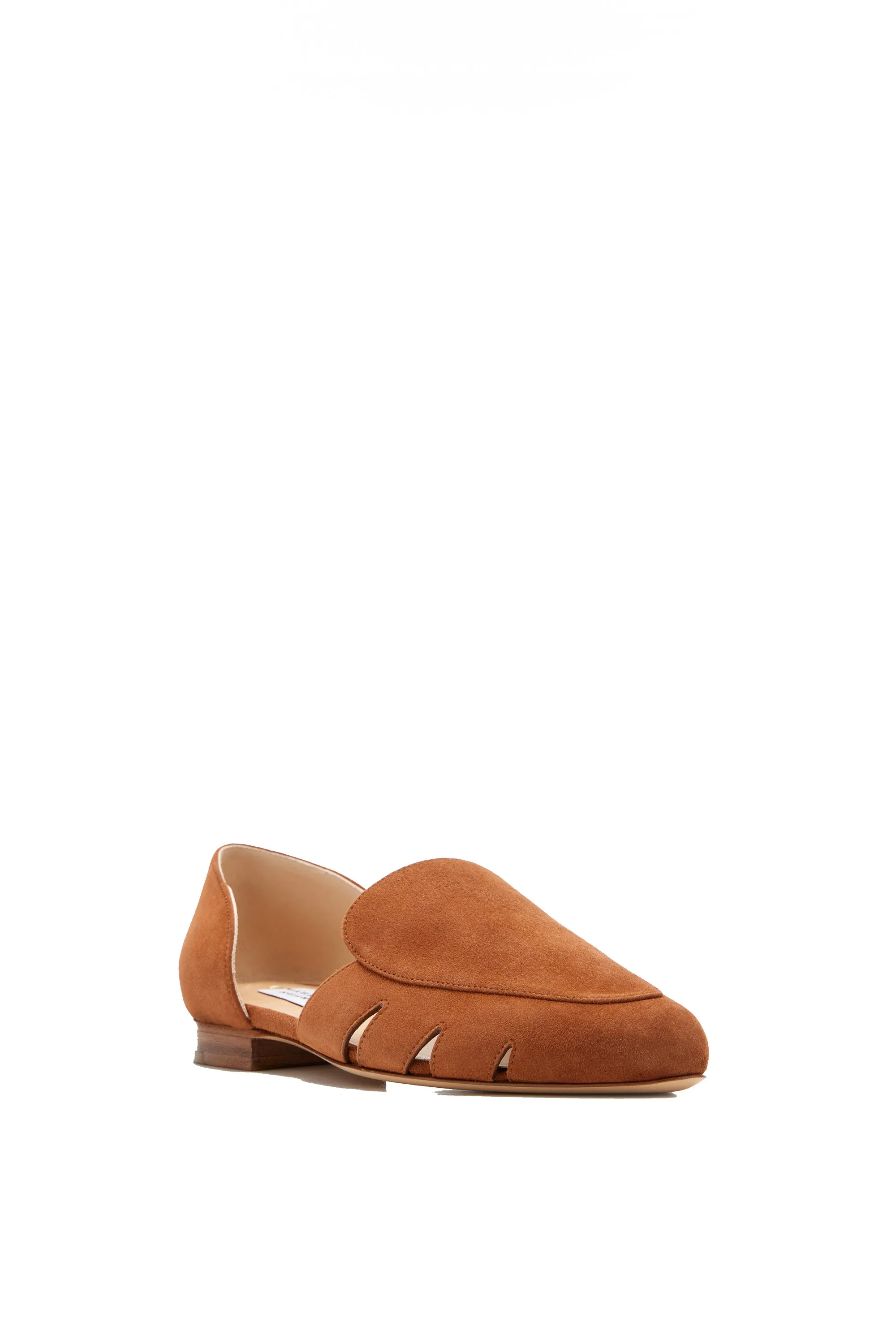 Rory Flat Shoe in Cognac Suede