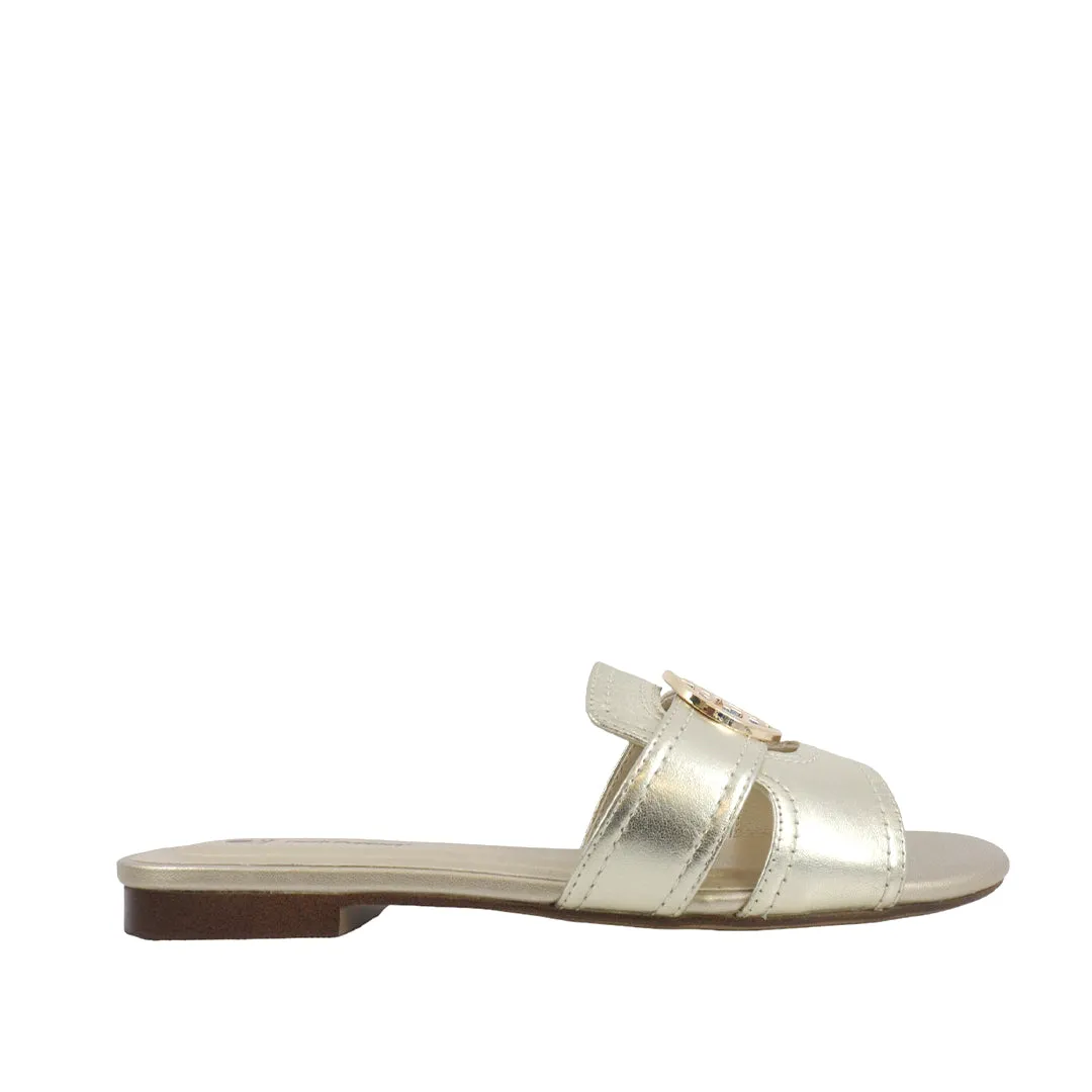 Sandalias flats Indie dorado para mujer