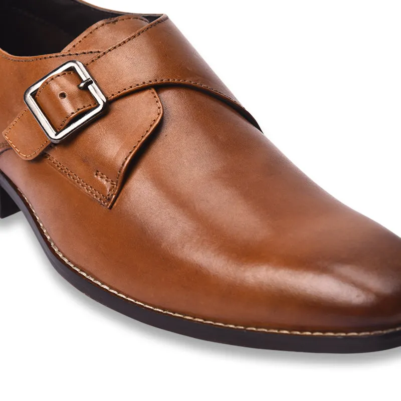 Single strap formal monk shoes