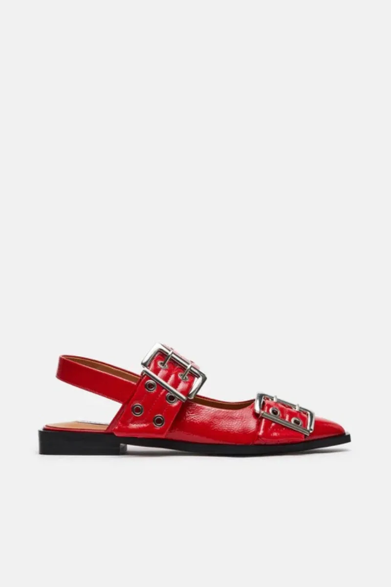 Steve Madden Graya Patent Buckle Slingback Flat