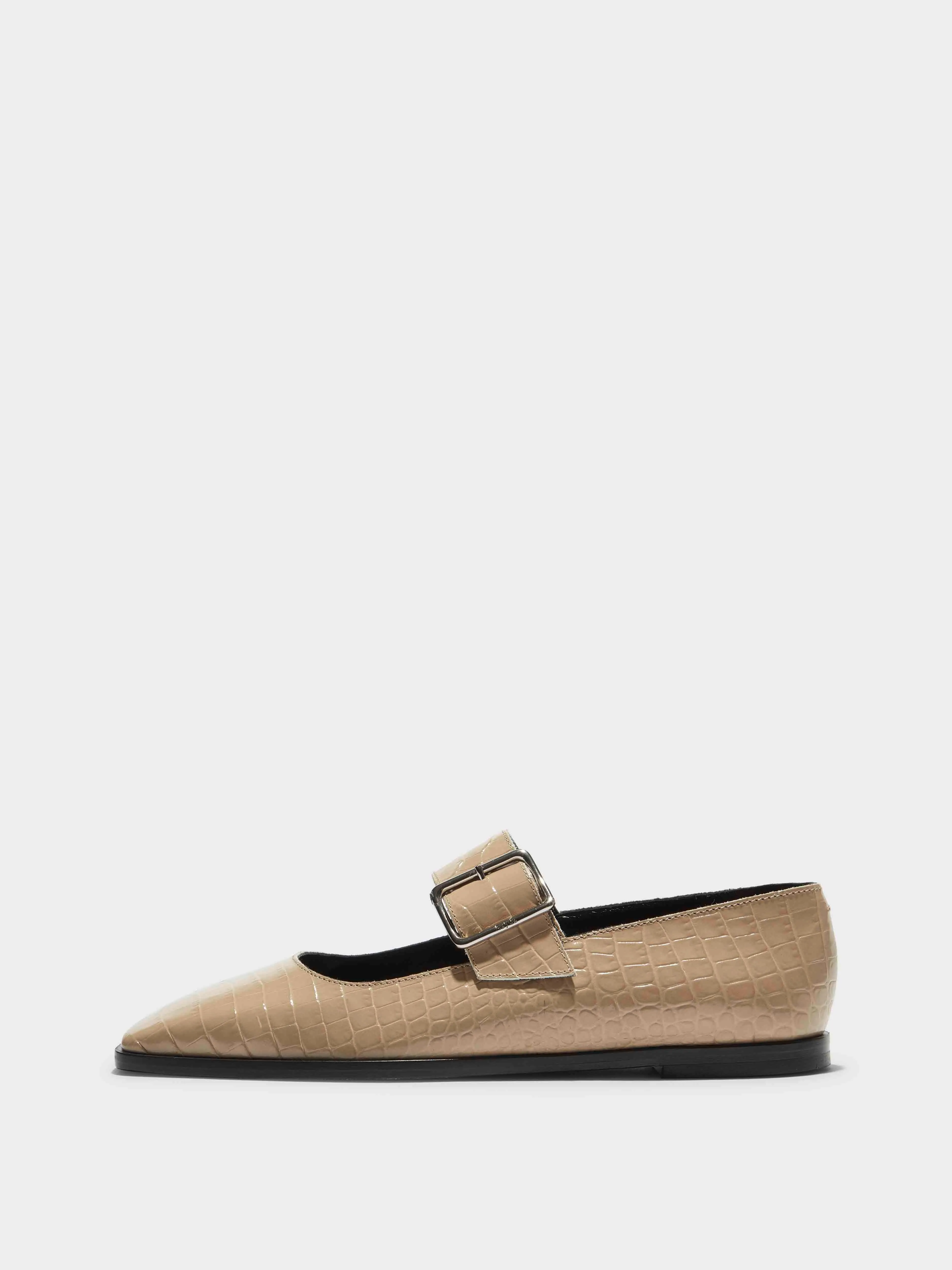 Sunny Leather Mary-Jane Flats